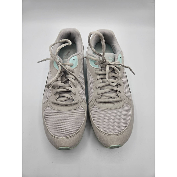 Puma Soft Foam Optimal Comfort Size 9 Light Gray/Teal Green Athletic Shoes - Picture 2 of 12